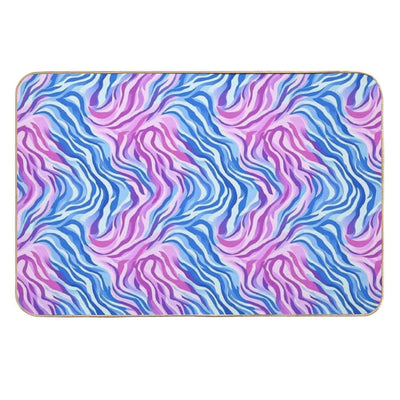 Abstract Wavy Lines Pattern Texture Long-Lasting Bath Mat