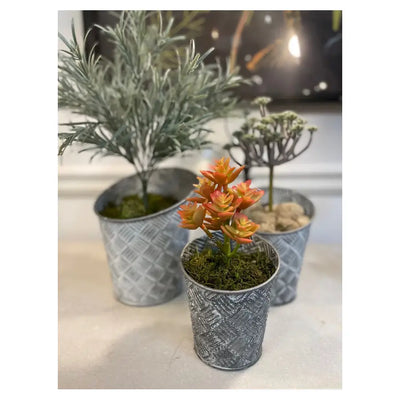 Round Basketweave Planters