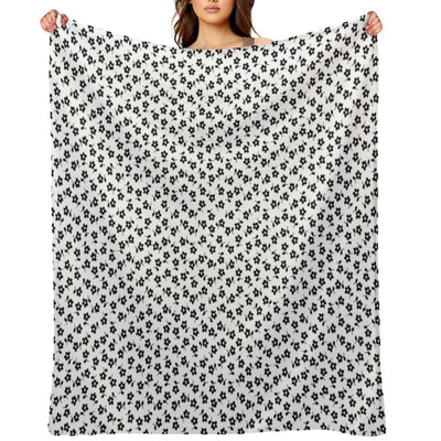 Forget Me Nots - Black on White Multi-functional Throw Blanket