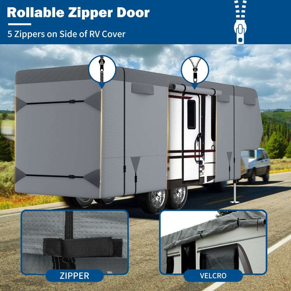 Umbrauto 5th Wheel RV Cover Upgraded 7 Layers Top Anti-UV Waterproof Breathable Camper Covers