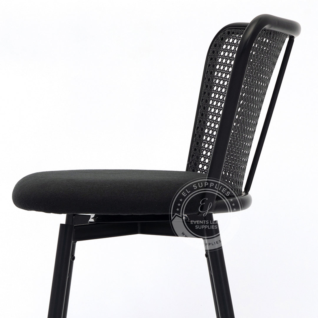 MEKNES Black Rattan Swivel Barstool