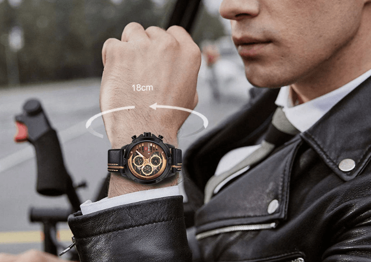 Men's Sports Waterproof Watch With Chronometers And Leather Belt Multifunction Wristwatch Unique Design Perfect Gift