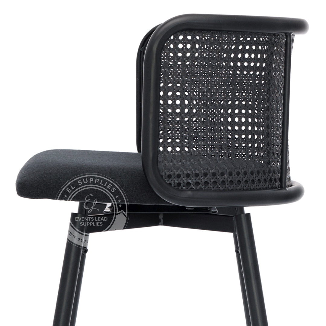IMLIL Black Rattan Swivel Barstool