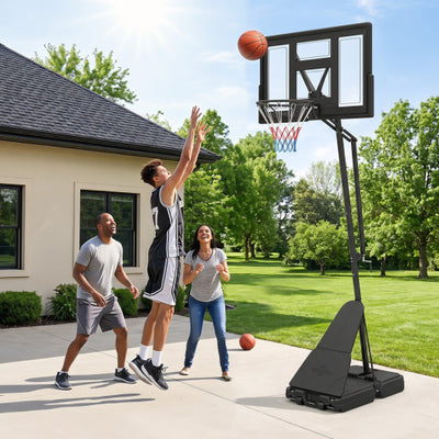 7.7-10 FT Tool-Free Height Adjustable Basketball Goal System