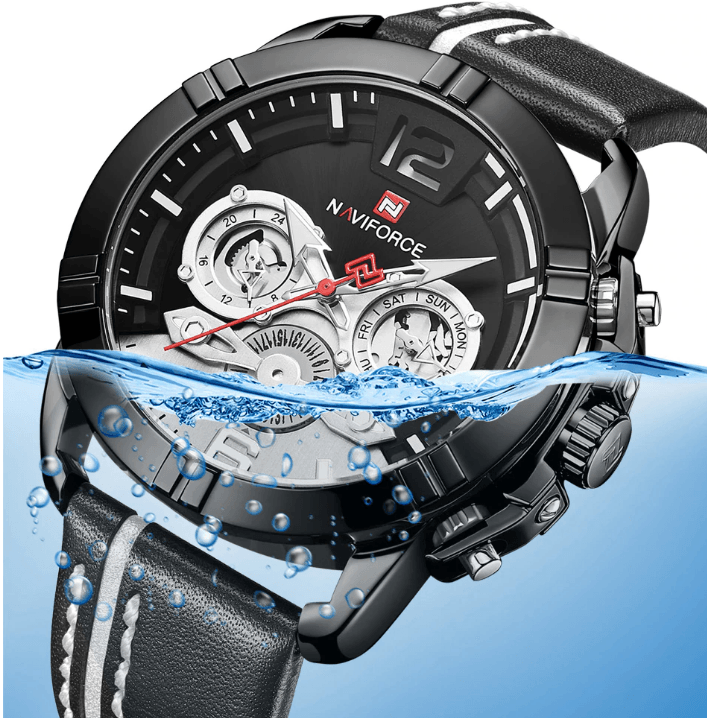 Waterproof Quartz Man Leather Sport Wrist Watch Luxury Unique Design Perfect Gift