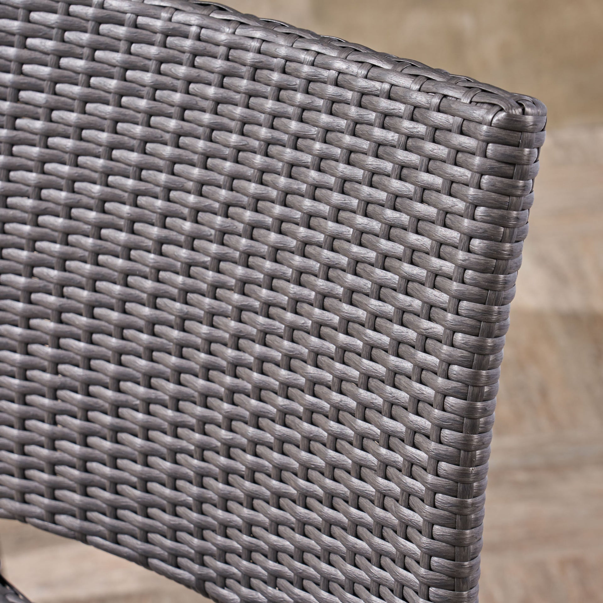 29' Outdoors PE Rattan Armless Barstools, Set of 2, Grey