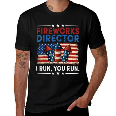 Fireworks Director I Run You Run 4th Of July Men Boys Soft T-Shirt