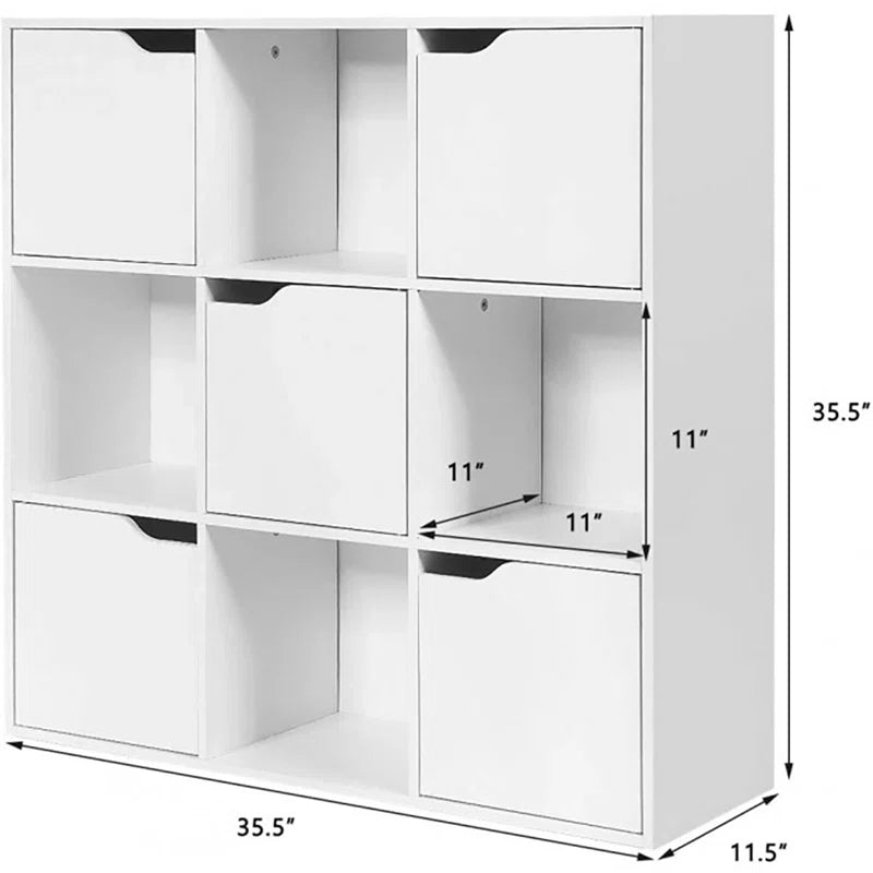 9-Cube Wood Storage Bookcase