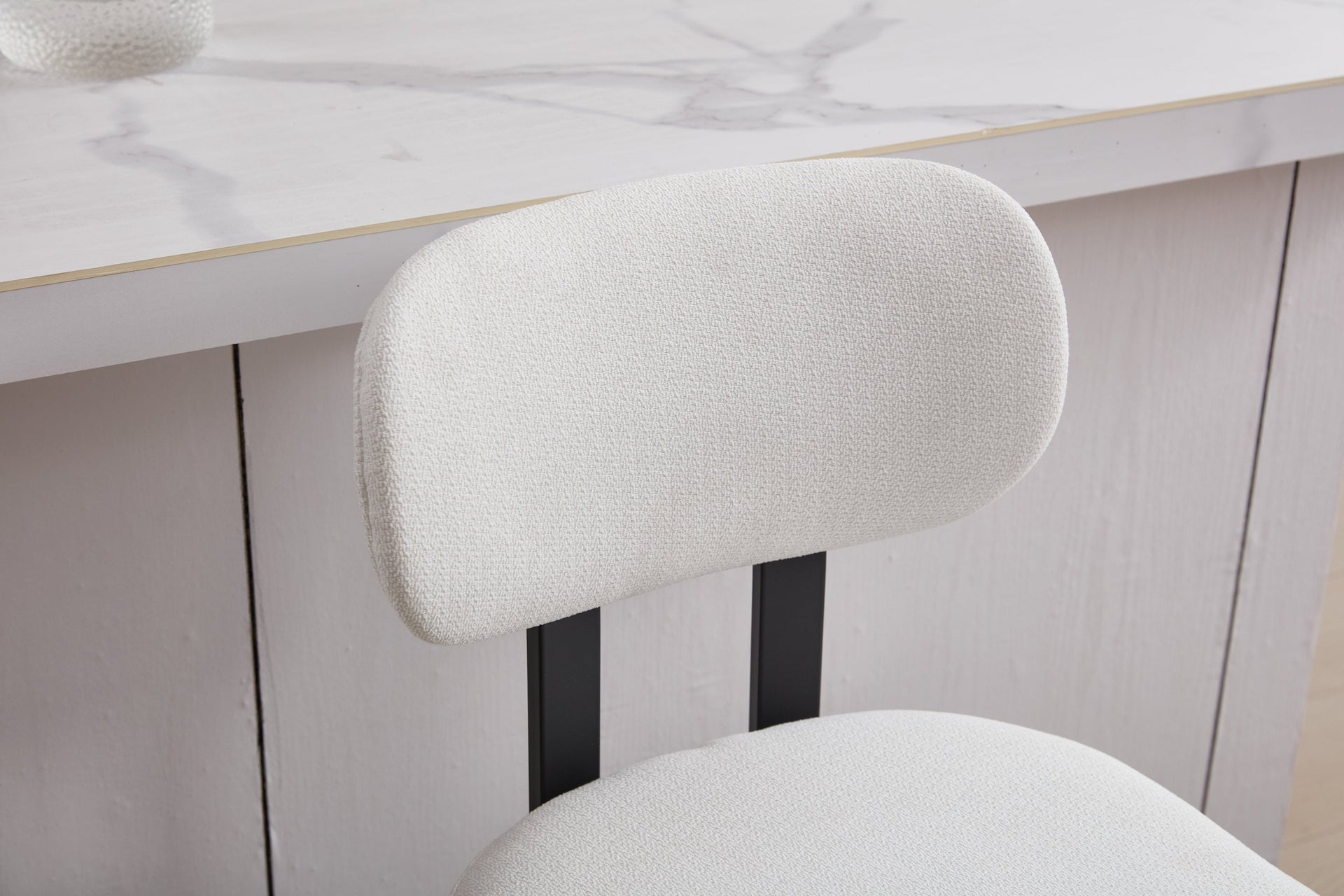 Bar Stools Set of 2, 26 inch Modern Upholstered Fabric Counter Height Barstools, Kitchen Island Chairs with Black Metal Legs for Dining Room/Kitchen Island/Bar