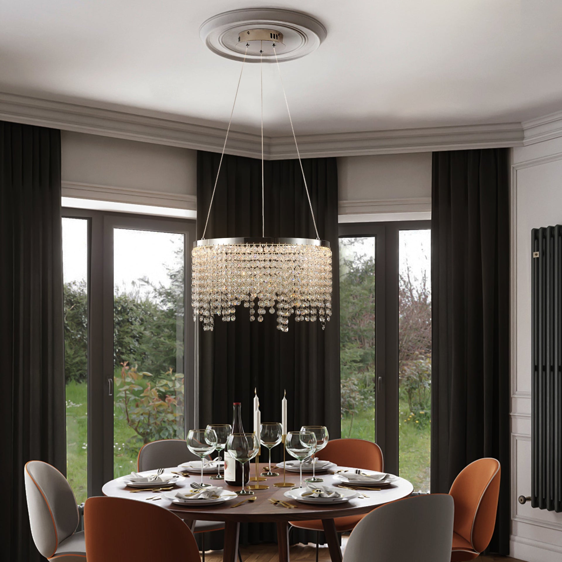 15.7-inch Fancy hanging ceiling lamps luxury modern pendant light crystal chandelier