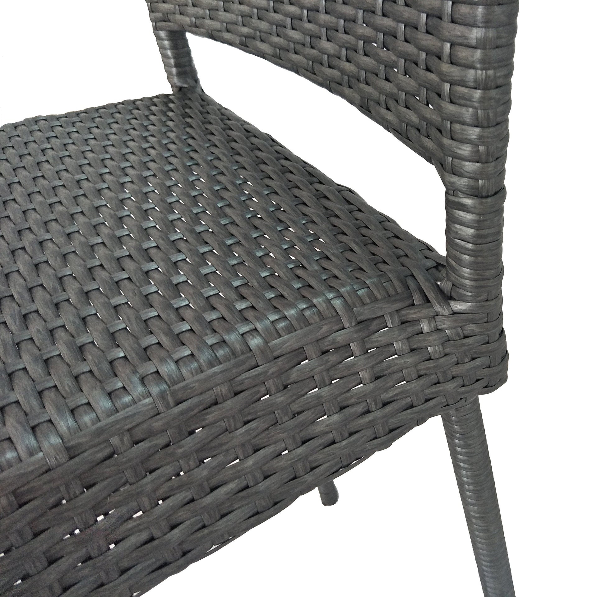 29' Outdoors PE Rattan Armless Barstools, Set of 2, Grey