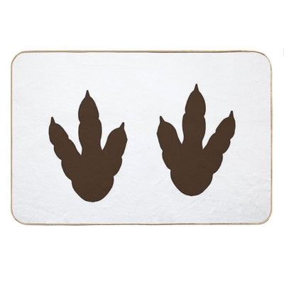 Dinosaur Feet Dino Footprints Brown Bath Mat