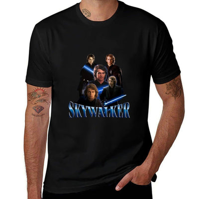 Anakin Skywalker Jedi Retro Collage Heathered Texture T-Shirt