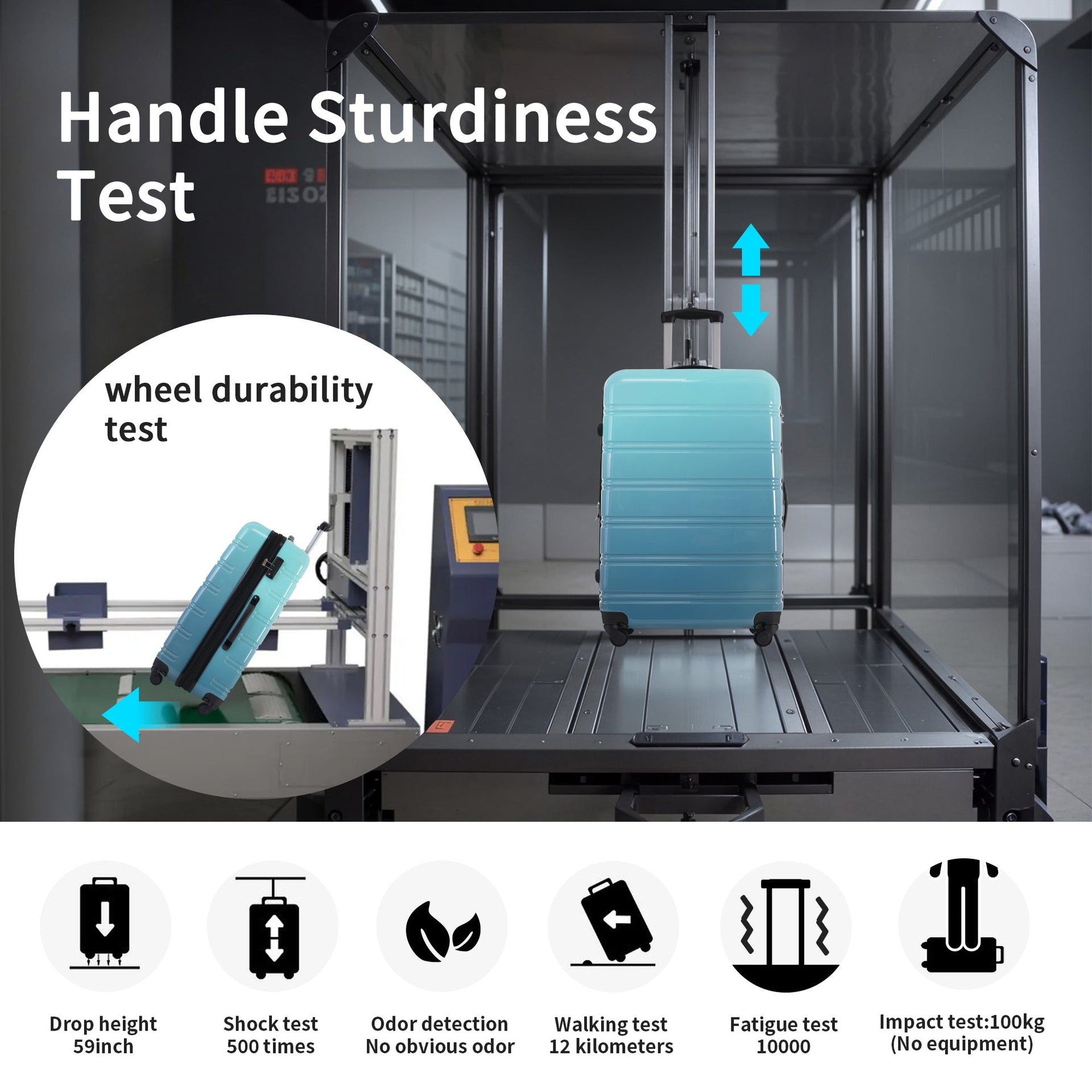 Hardshell Luggage Sets 3 Piece Gradient Color Expandable Suitcase with Spinner Wheels and TSA Lock Lightweight 20' 24' 28' Available,Gradient Blue