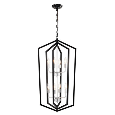 Modern Pendant Lighting with Silver Finish 8-Light Farmhouse Chandelier