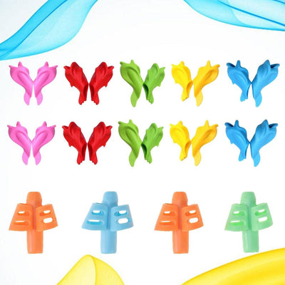 8 Pcs Kids Stationary Writing Training Devices Grip Trainers Pen Postures Correctors Child Pencil Grips Children's Pencil Holder Writing Posture Correction Tool Assorted Colors