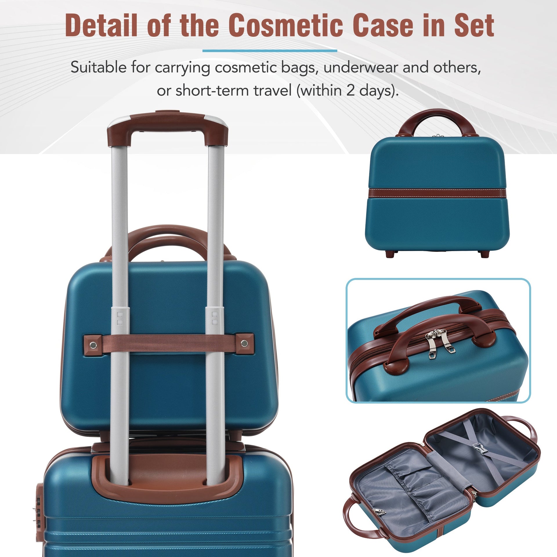 Hardshell Luggage Sets 4 Pieces 20'+24'+28' Luggages and Cosmetic Case Spinner Suitcase with TSA Lock Lightweight