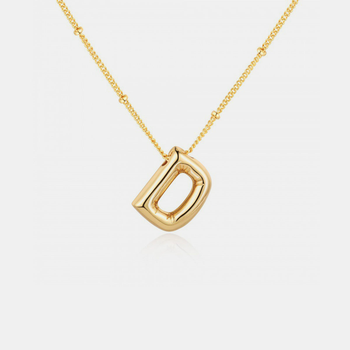 Gold Initial Letter Pendant Necklace