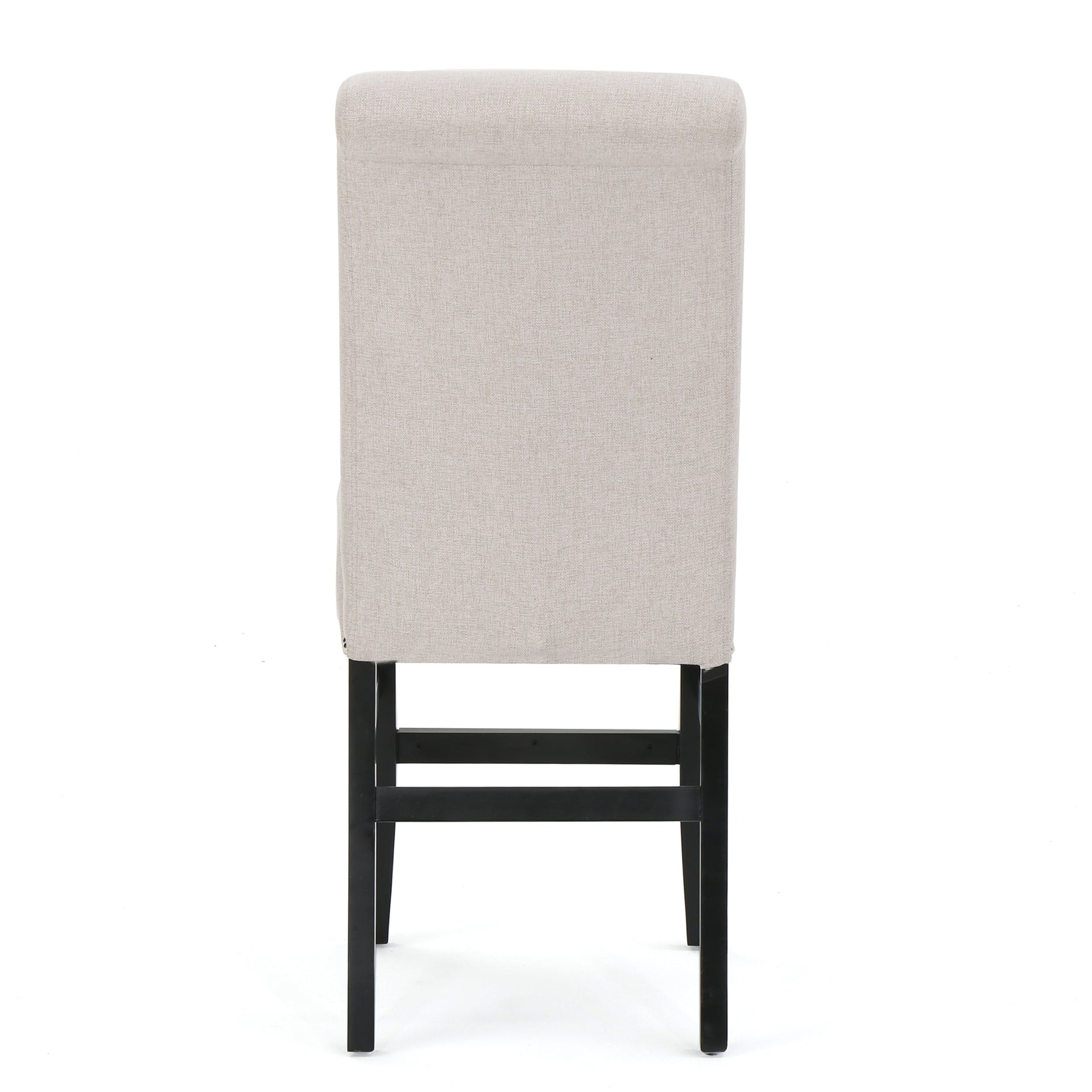 25' Contemporary Upholstered Counter Stools with Nailhead Trim (Set of 2), Wheat/Matte Black, Fabric