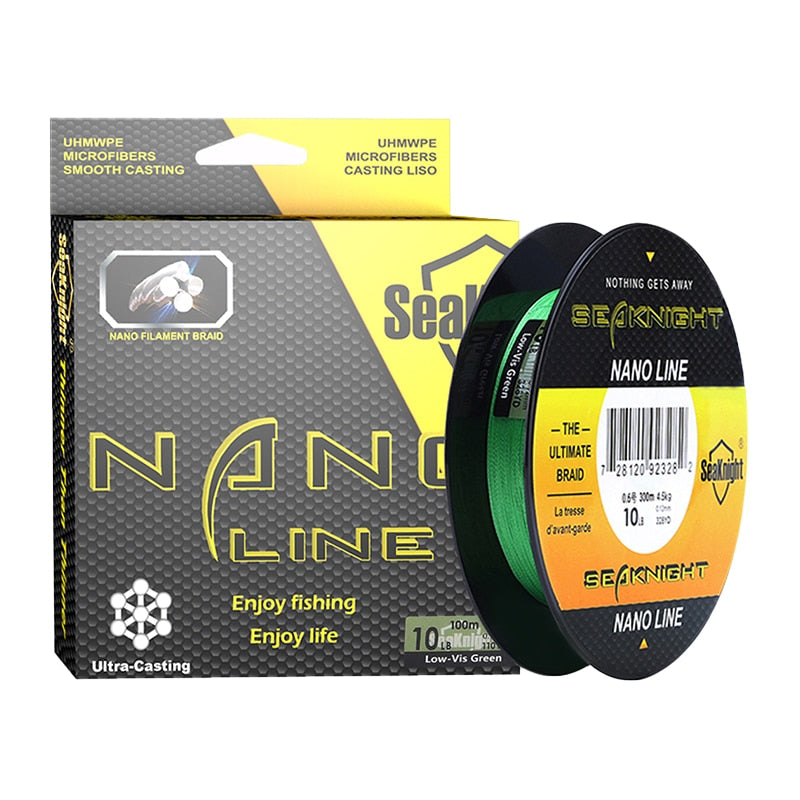 SeaKnight NANO 100M 300M 4 Strands Braided Fishing Lines Multifilament PE Fishing Line 4LB 6LB 8LB 10LB Diameter 0.07-0.12mm