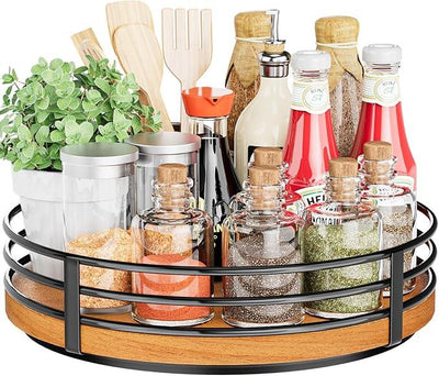 Wood Lazy Susan Turntable Organizer - 11