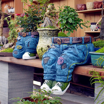 Garden Art Jeans Garden Decoration Ornaments Flower pot resin artifact Garden design planting decoration