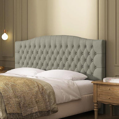 Velvet Upholstered Headboard King/Cal King Size Latest Model Wall Mount, Bed Frame Mount, Featuring High-Density Sponge Padding, Luxury Texture Easy Assembly and Style-Taupe