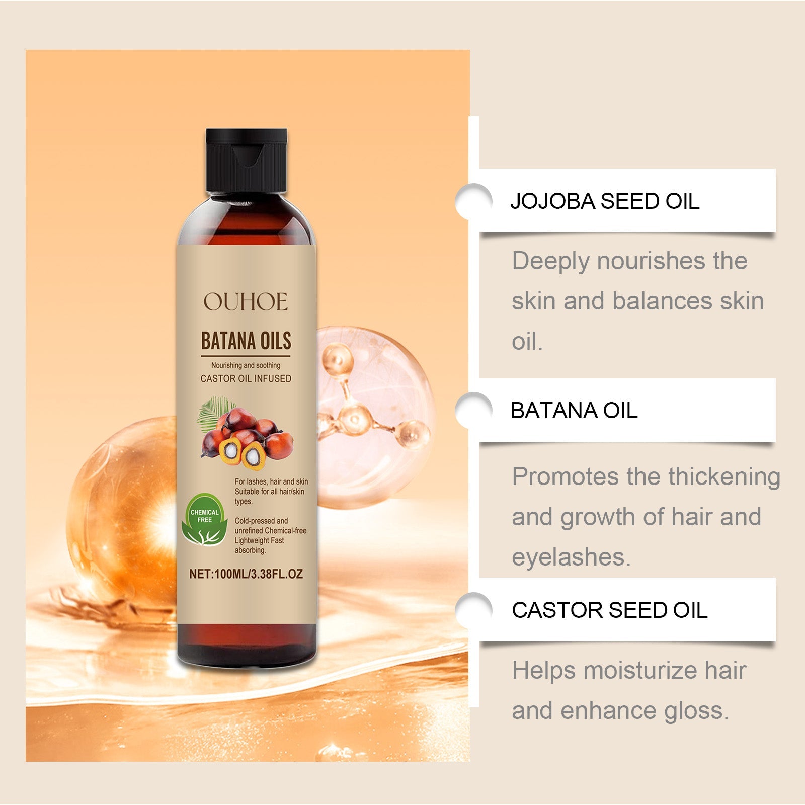 Batana Castor Oil Nourishes Scalp And Restores Dry Hair