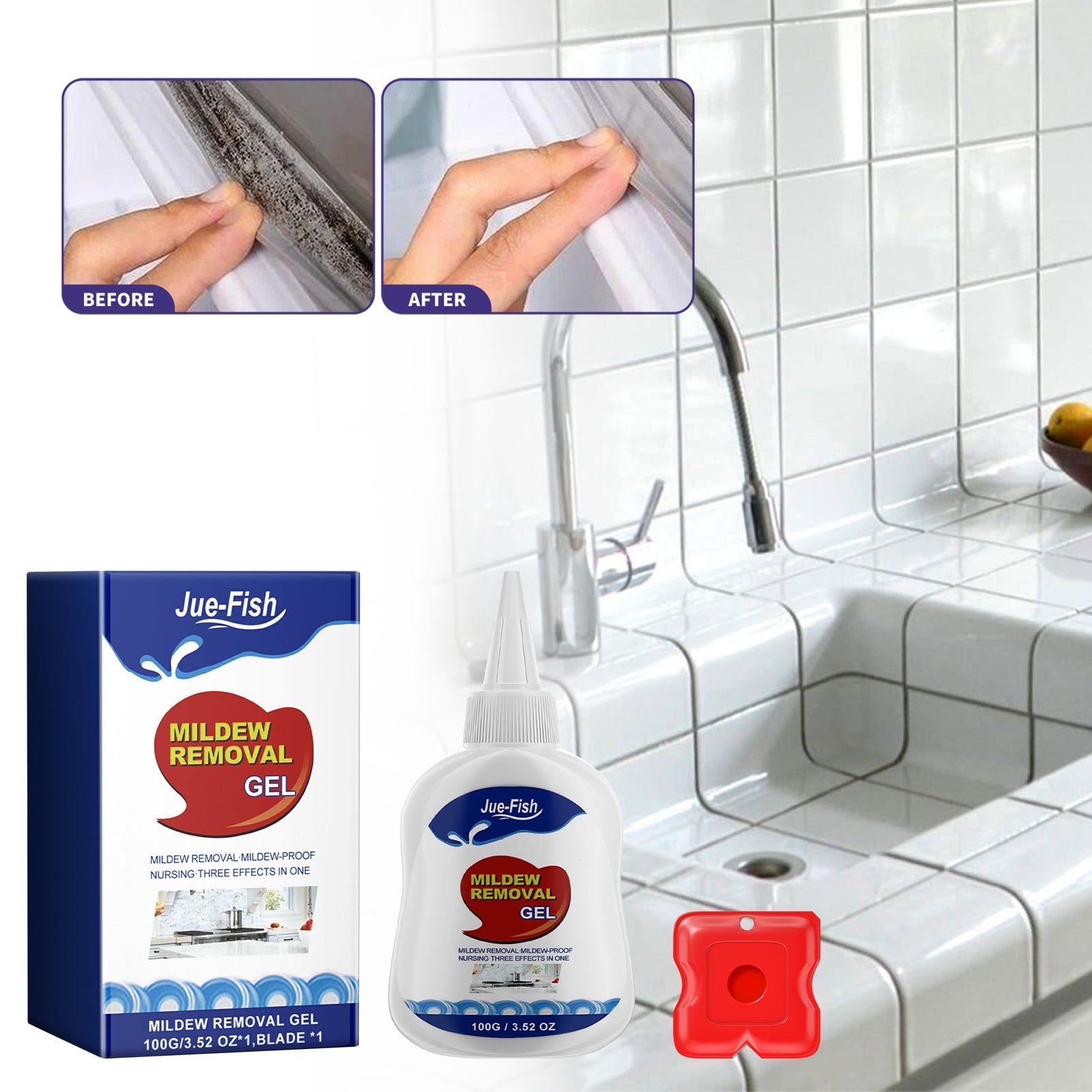 Mildew Removal Gel, Wall Tile Refrigerator Washing Machine Silicone Strip Window Gap Multi-Effect Anti-Mildew Agent