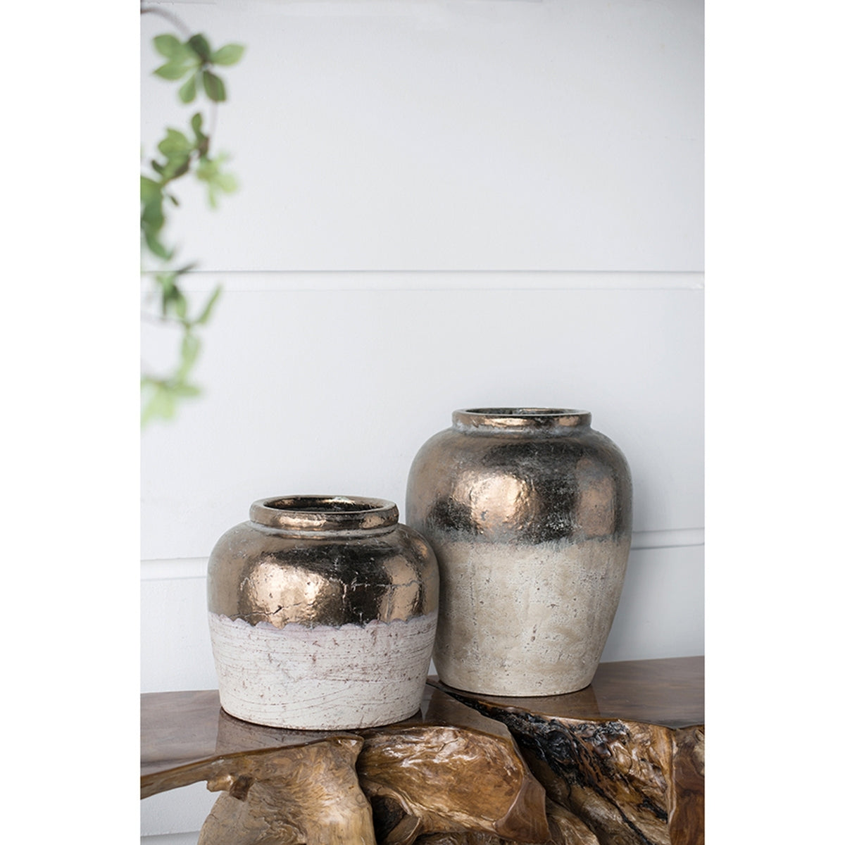 13x13x11' Round Sienna Brown Ceramic Accent Vase