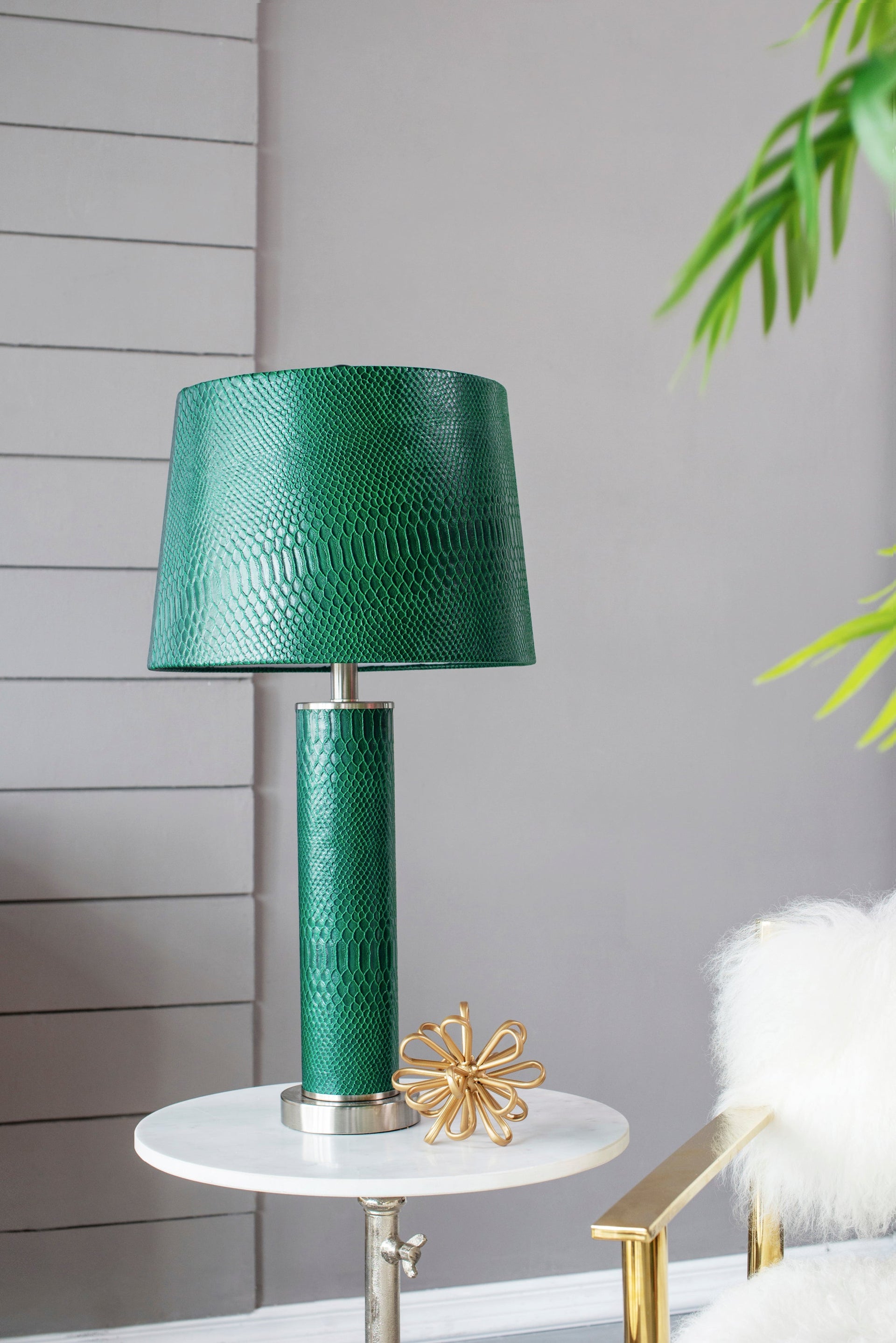 14x14x27' Leather Table Lamp