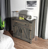 Modern Farmhouse Double Barn Door Accent Cabinet, 30 Inch,BLACK PINE