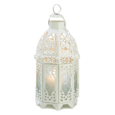 WHITE LATTICE LANTERN