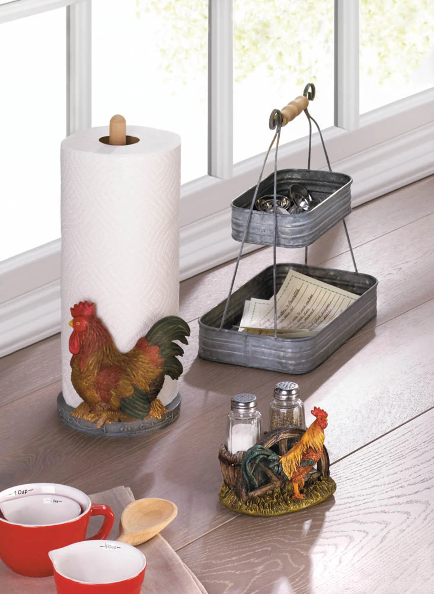 COUNTRY ROOSTER PAPER TOWEL HOLDER