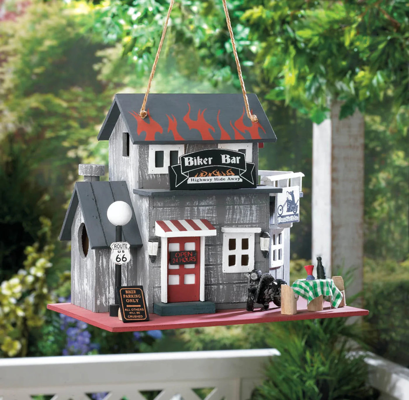 9'H Route 66 Biker Bar Birdhouse