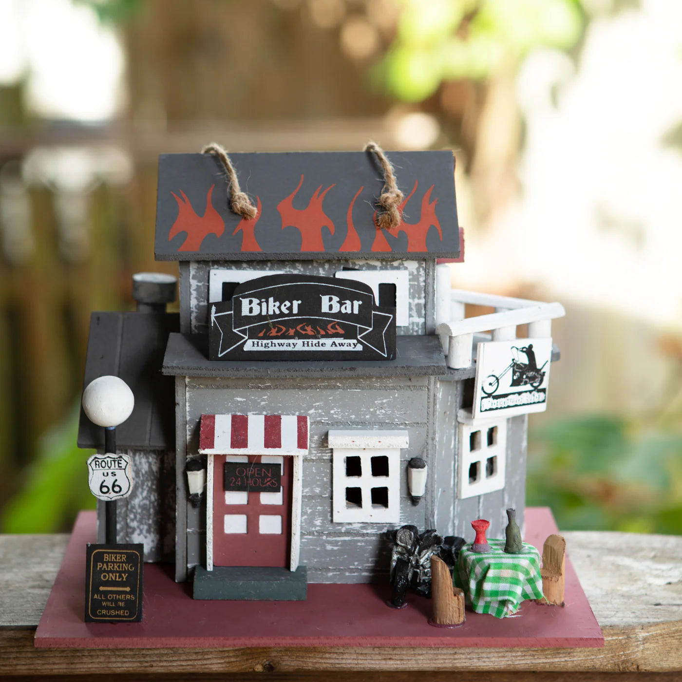 9'H Route 66 Biker Bar Birdhouse