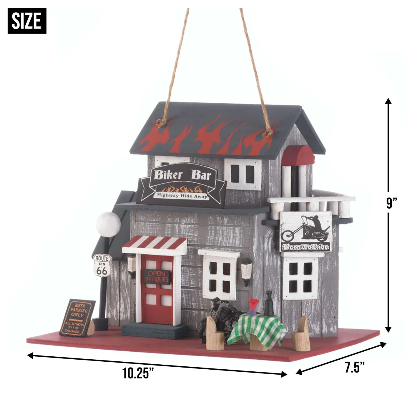 9'H Route 66 Biker Bar Birdhouse