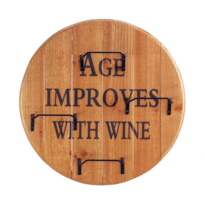 AGED ROUND WINE WALL RACK