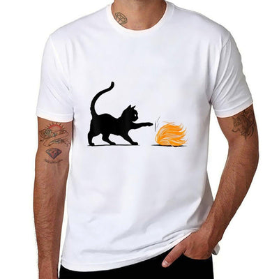 Funny Cat Playing With Trump Hair Soft T-Shirt