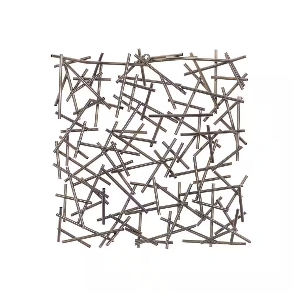 20 In. X 20 In. Metal Silver Overlapping Lines Geometric Wall Decor