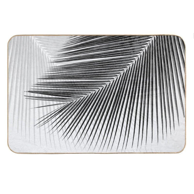 Palm Leaf Synchronicity - Bw Bath Mat
