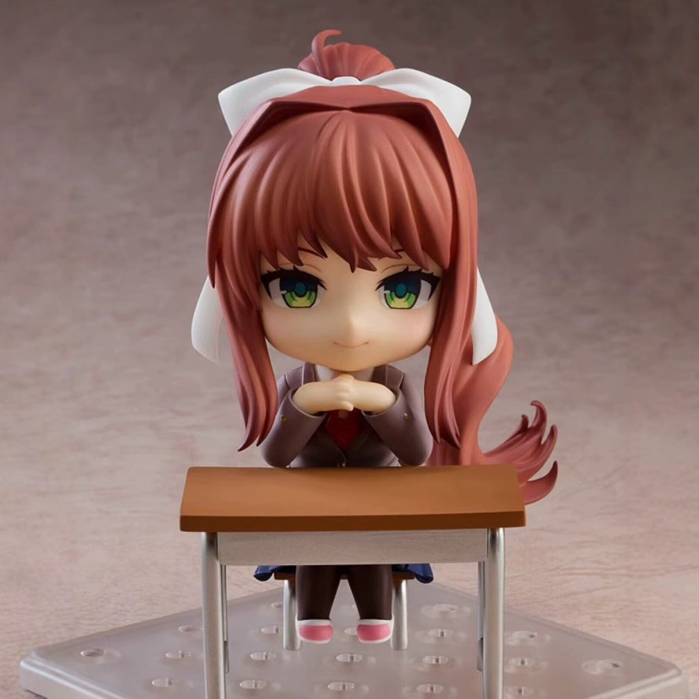 Q-version Clay Man Heartbeat Literary Department Monica Face Changing Mobile Anime Handmade Model Doll
