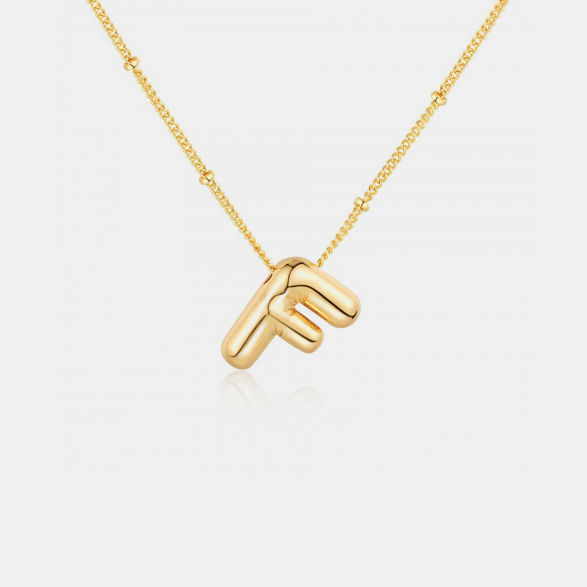 Gold Initial Letter Pendant Necklace