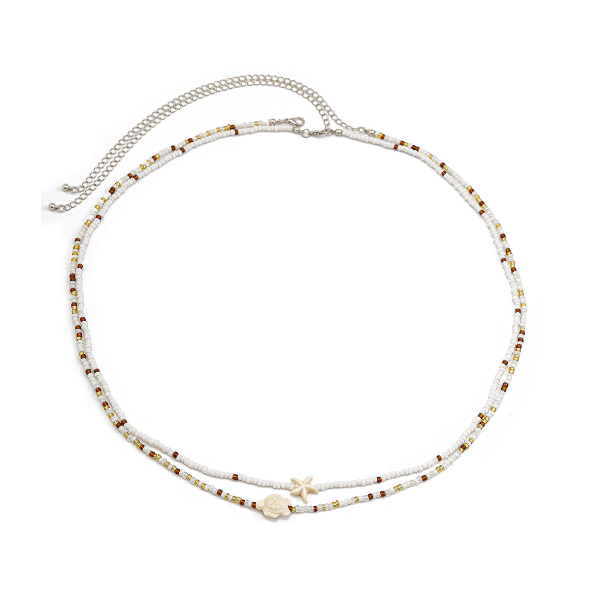 Ocean Wind Body Chain Rice Bead Double Waist Chain Sea Star Animal Bead Body Chain