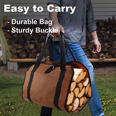 Outdoor Firewood Storage Bag Firewood Transport Bag Canvas Tote Bag Wood Carrier