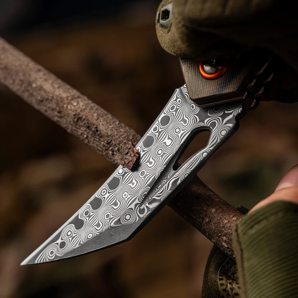 Scorpion Japanese Folding Pocket Knife with VG-10 Damascus Steel & G10 Handle