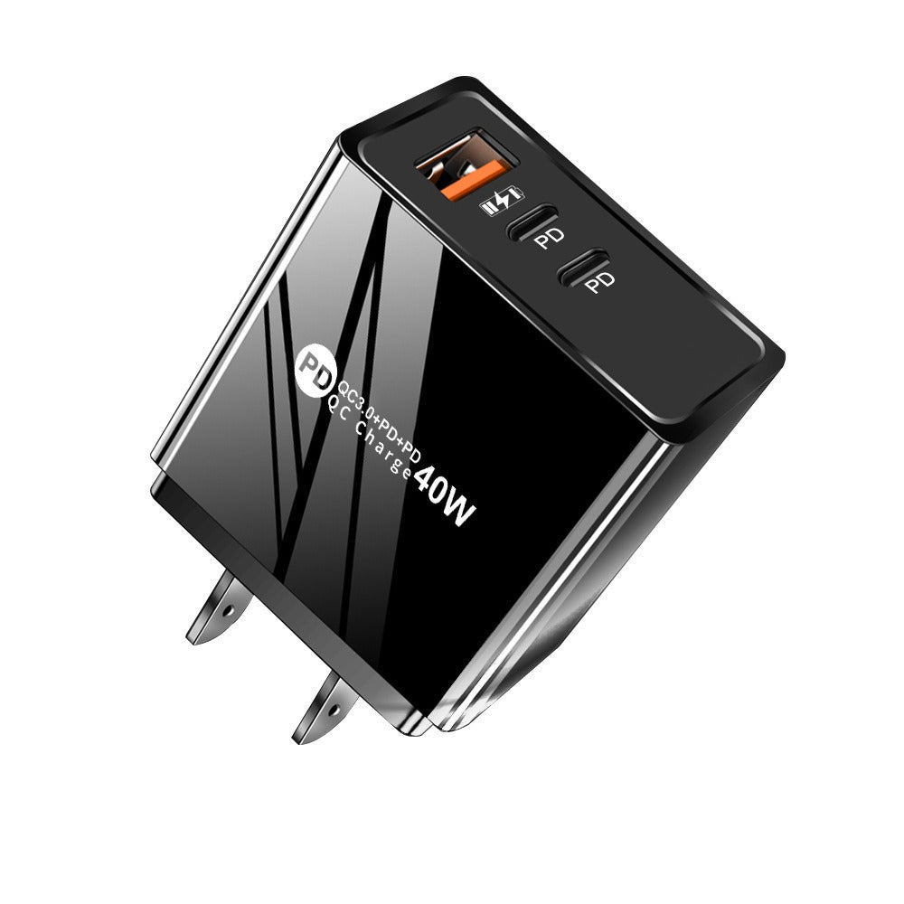 USB+2PD Type-C mobile phone charger LED with light travel charging head