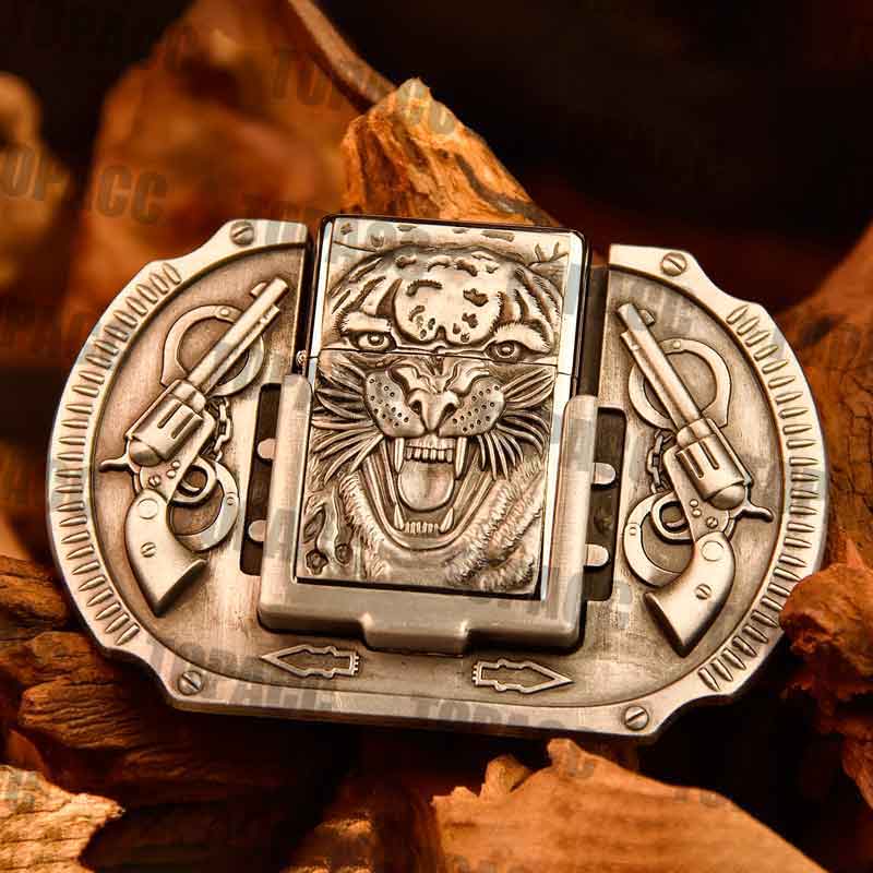 Western Metal Lighter Belt Buckle