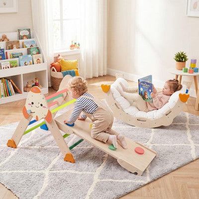 8-in-1 Foldable Climbing Toys for Toddlers Rocket-Themed-Multicolor