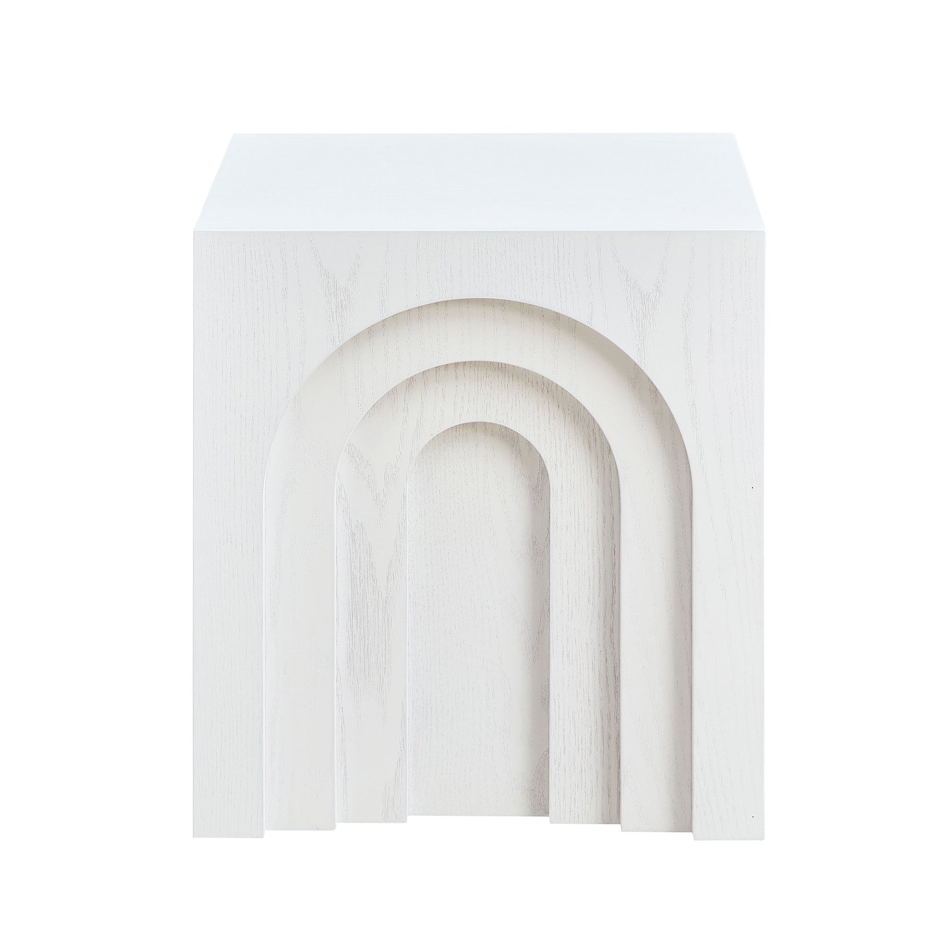 15.74'' Square Side Table Small Coffee Table Accent Table Bedside Table for Living Room Bedroom,WHITE